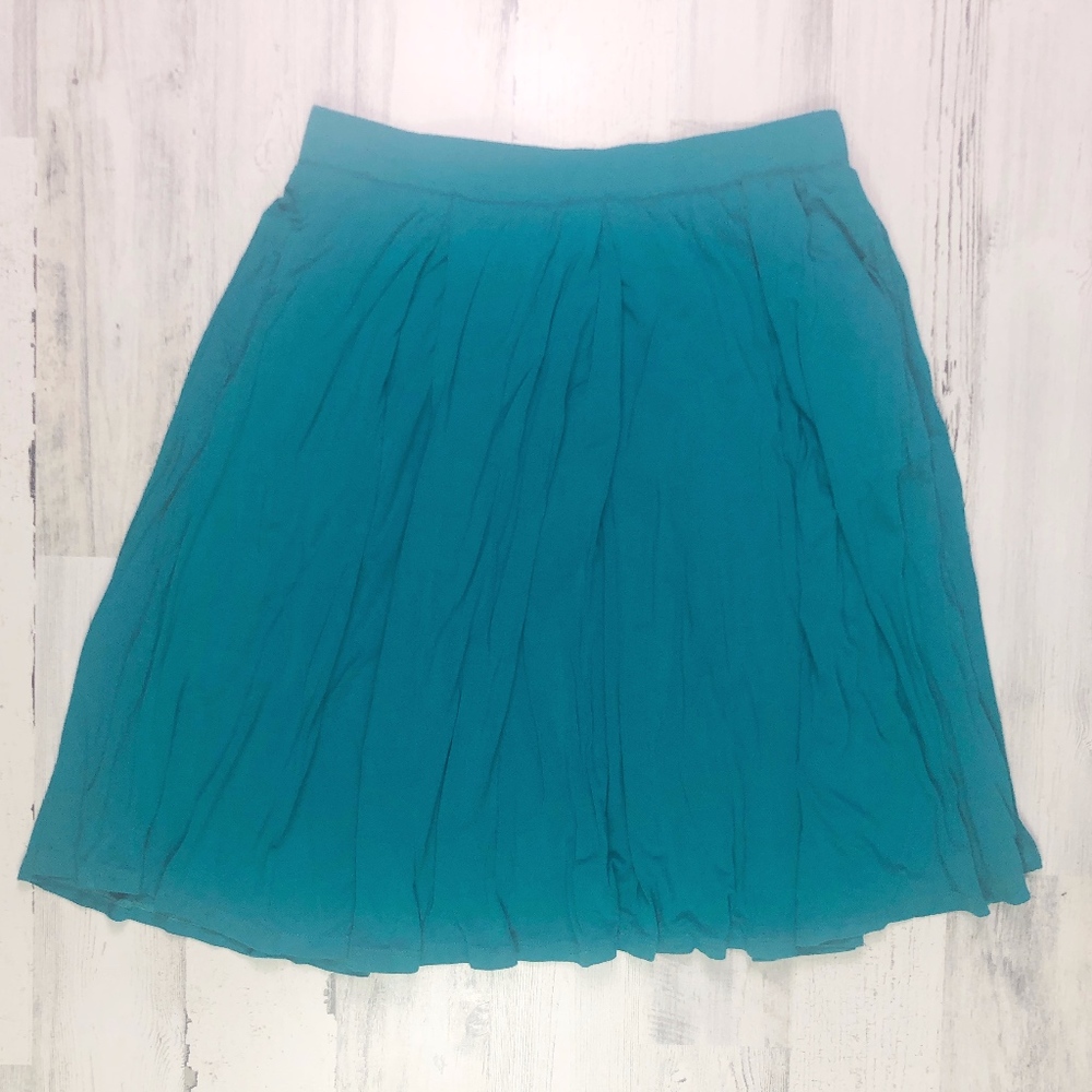 LuLaRoe Madison Teal Pleated Skirt